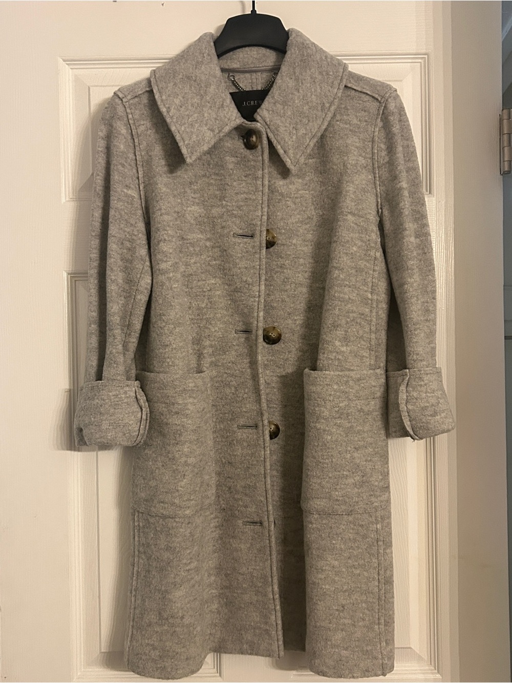 J. Crew Italian boiled wool Trench Coat